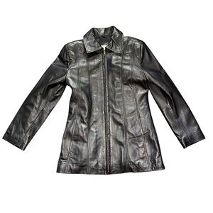 Tostado Black Leather Jacket M